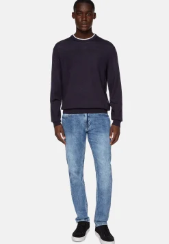 Boggi Milano 5 Poches En Denim Clair