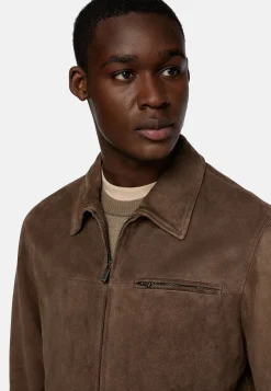 Boggi Milano Blouson Aviateur En Daim Véritable