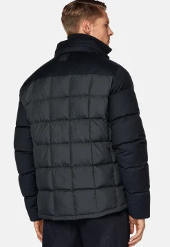 Boggi Milano Bomber Flyn En Flanelle Et Tissu Tech En Plume