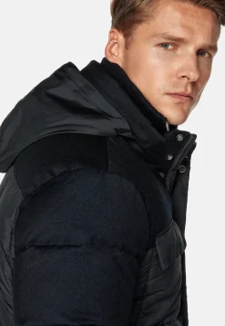 Boggi Milano Bomber Flyn En Flanelle Et Tissu Tech En Plume