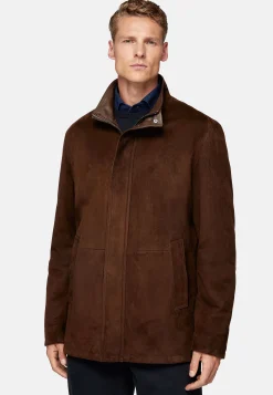 Boggi Milano Caban Matelassé En Daim Véritable