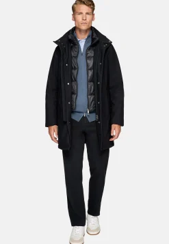 Boggi Milano Car Coat En Tissu Technique Rembourré