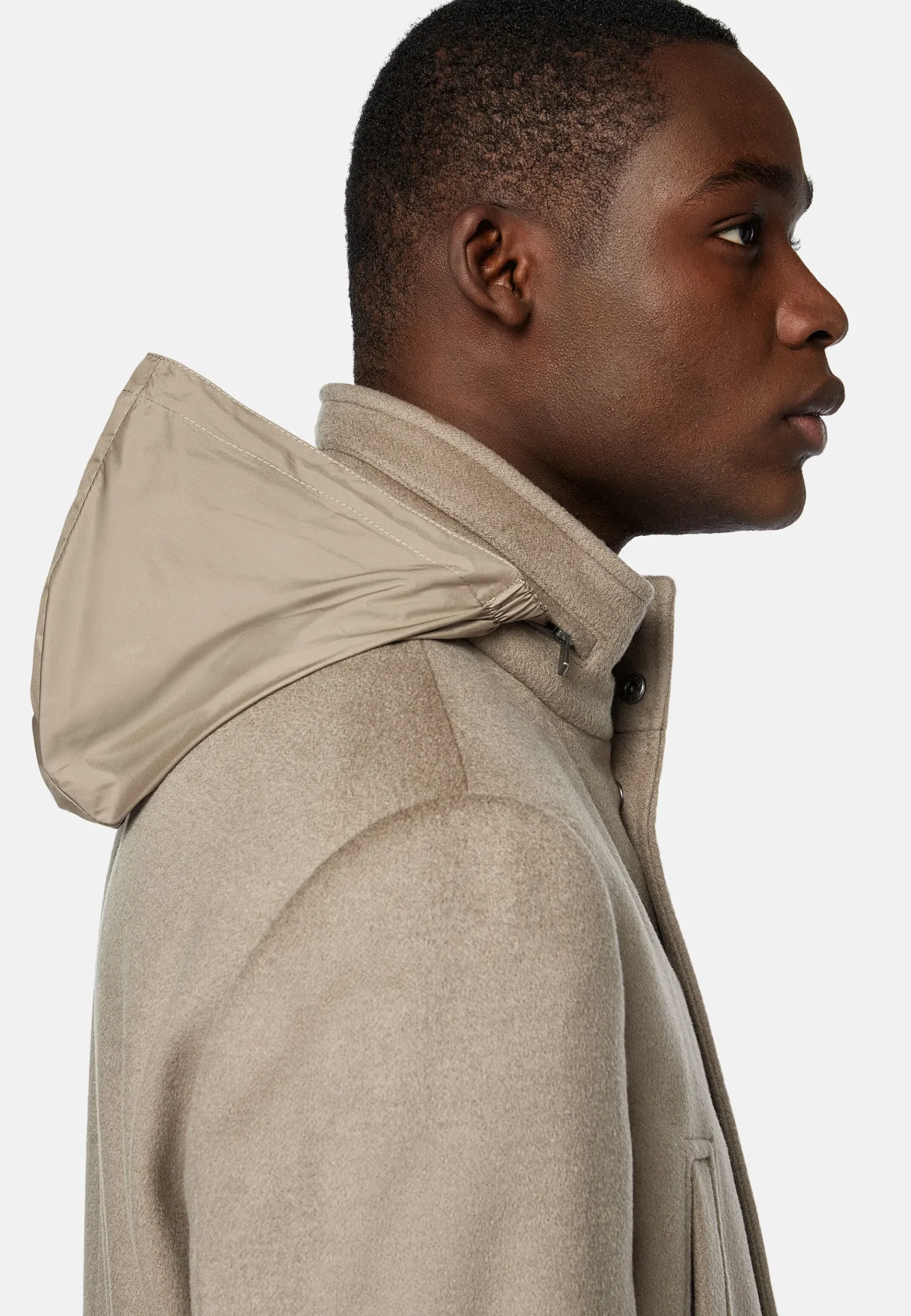 Boggi Milano Car Coat Rembourré En Laine Et Cachemire