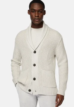 Boggi Milano Cardigan Sable À Col Châle En Laine Mérinos