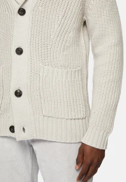 Boggi Milano Cardigan Sable À Col Châle En Laine Mérinos