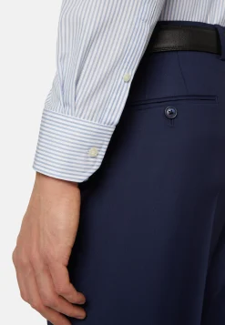 Boggi Milano Chemise À Rayures Bleu Ciel En Coton Slim Fit