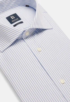 Boggi Milano Chemise À Rayures Bleu Ciel En Coton Slim Fit