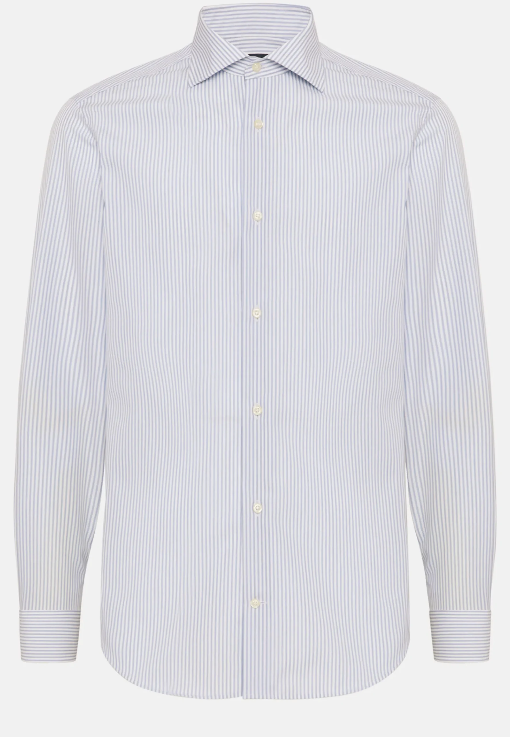 Boggi Milano Chemise À Rayures Bleu Ciel En Coton Slim Fit