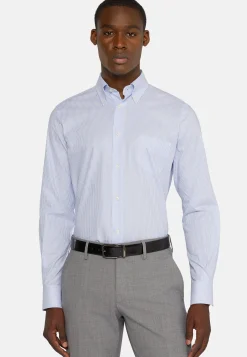 Boggi Milano Chemise À Rayures En Coton Dobby Regular Fit