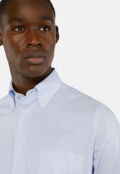 Boggi Milano Chemise À Rayures En Coton Dobby Regular Fit