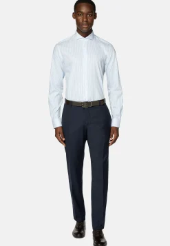 Boggi Milano Chemise À Rayures En Coton Dobby Slim Fit