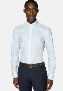 Boggi Milano Chemise À Rayures En Coton Dobby Slim Fit