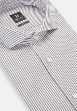 Boggi Milano Chemise À Rayures En Sergé De Coton Slim Fit