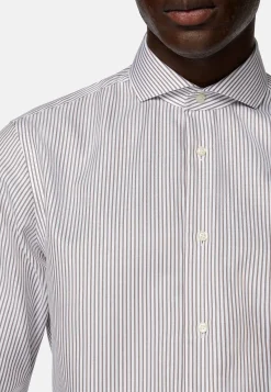 Boggi Milano Chemise À Rayures En Sergé De Coton Slim Fit