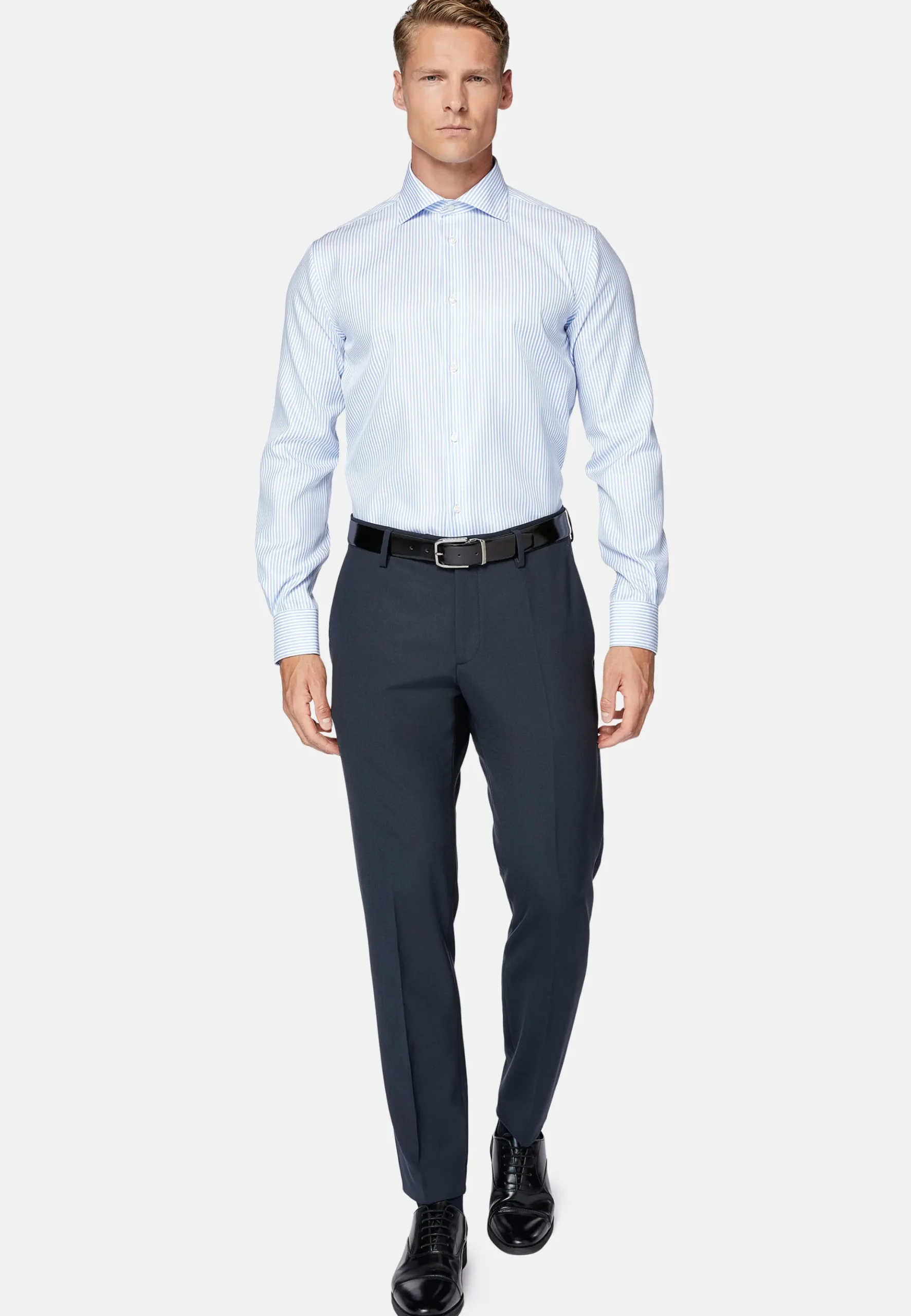 Boggi Milano Chemise À Rayures En Sergé De Coton Regular Fit