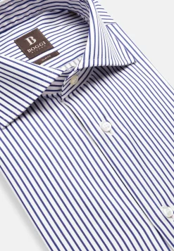 Boggi Milano Chemise À Rayures En Sergé De Coton Slim Fit