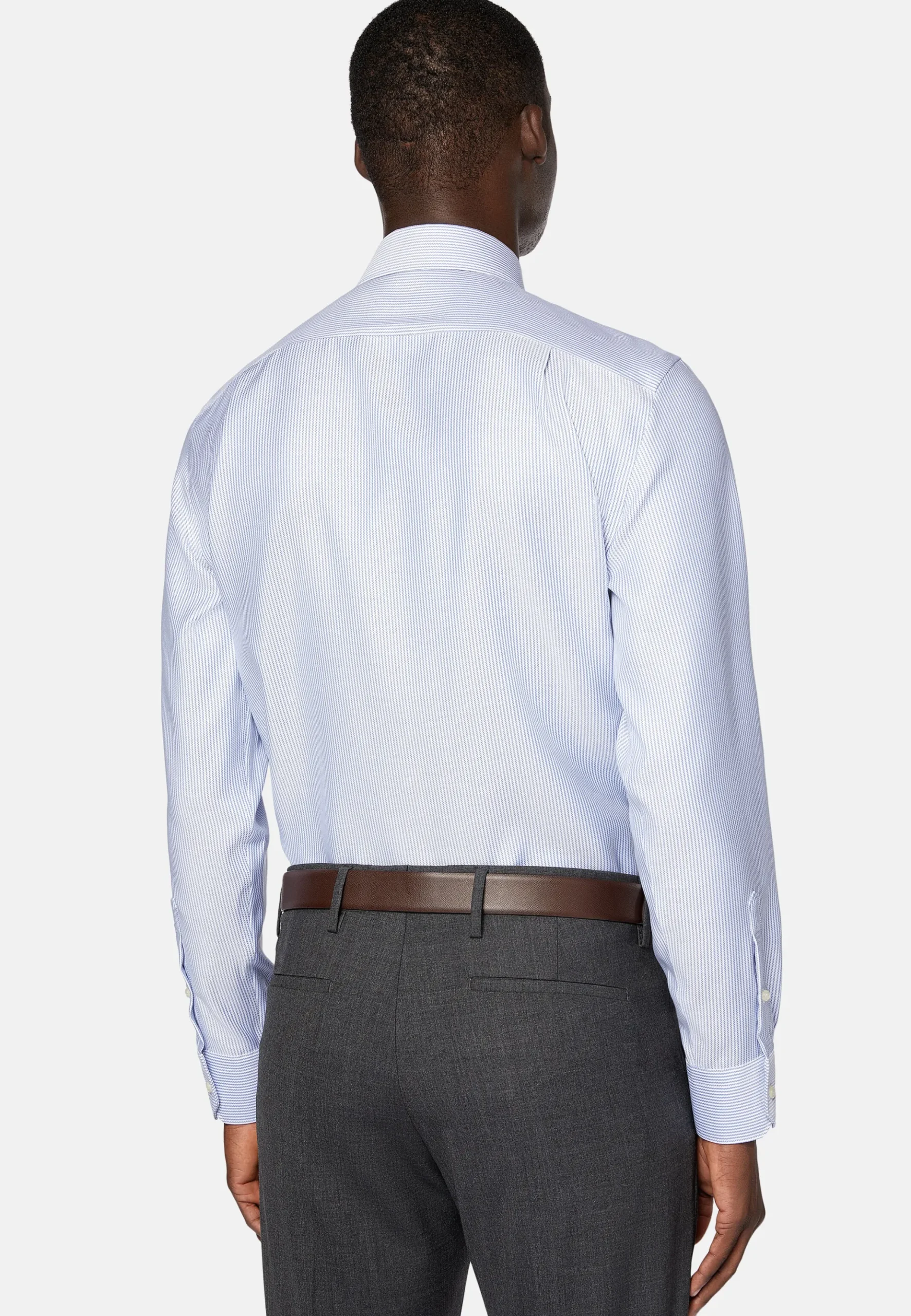 Boggi Milano Chemise À Rayures En Sergé De Coton Regular Fit