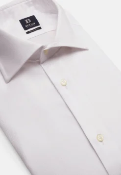 Boggi Milano Chemise Blanche En Coton Dobby Regular Fit