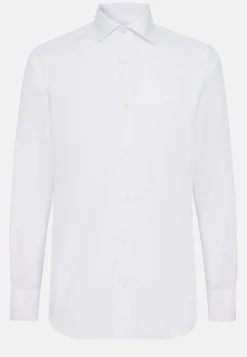 Boggi Milano Chemise Blanche En Sergé De Coton Slim Fit