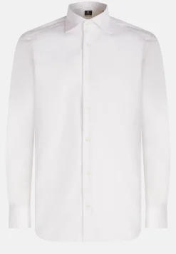Boggi Milano Chemise Blanche Pin Point En Coton Slim Fit