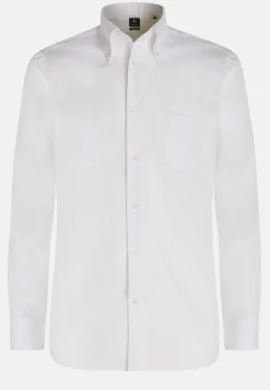 Boggi Milano Chemise Blanche Pin Point En Coton Regular Fit