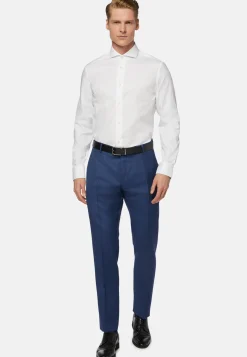 Boggi Milano Chemise Blanche Pin Point En Coton Slim Fit