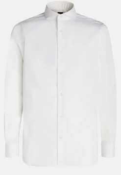 Boggi Milano Chemise Blanche Pin Point En Coton Regular Fit