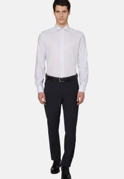 Boggi Milano Chemise En Coton Dobby Coupe Droite