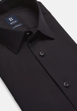 Boggi Milano Chemise Bleu Marine En Coton Extensible Slim Fit