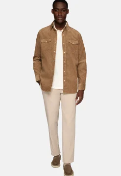 Boggi Milano Chemise En Velours De Coton Regular Fit