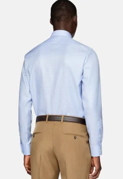 Boggi Milano Chemise Pied-De-Poule En Coton Dobby Slim Fit