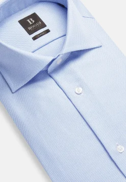 Boggi Milano Chemise Pied-De-Poule En Coton Dobby Slim Fit