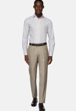 Boggi Milano Chemise Rayée En Coton Dobby Regular Fit