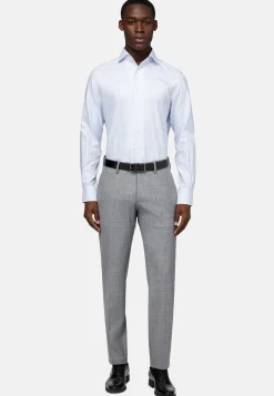 Boggi Milano Chemise Rayée En Coton Dobby Regular Fit