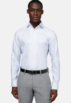 Boggi Milano Chemise Rayée En Coton Dobby Regular Fit