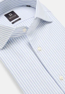 Boggi Milano Chemise Rayée En Coton Dobby Regular Fit