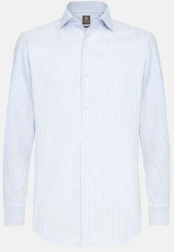Boggi Milano Chemise Rayée En Coton Dobby Regular Fit