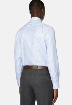 Boggi Milano Chemise Rayée En Coton Dobby Regular Fit