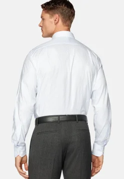 Boggi Milano Chemise Rayée En Coton Dobby Regular Fit