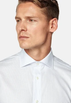 Boggi Milano Chemise Rayée En Coton Dobby Regular Fit