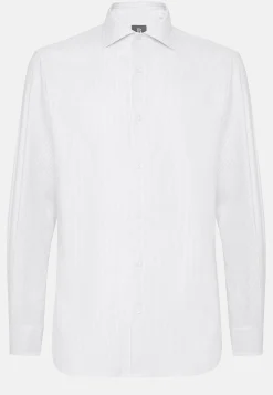 Boggi Milano Chemise Rayée En Coton Dobby Regular Fit