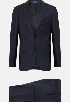 Boggi Milano Costume À Fines Rayures En Pure Laine