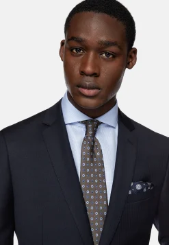 Boggi Milano Costume À Micro Chevrons En Laine Extensible