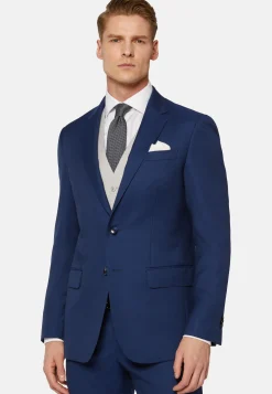 Boggi Milano Costume Bleu Roi En Pure Laine