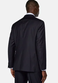 Boggi Milano Costume Croisé À Chevrons En Pure Laine