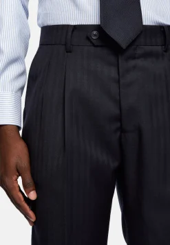 Boggi Milano Costume Croisé À Chevrons En Pure Laine