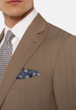 Boggi Milano Costume Gris Tourterelle Motif À Chevrons En Pure Laine Super 130