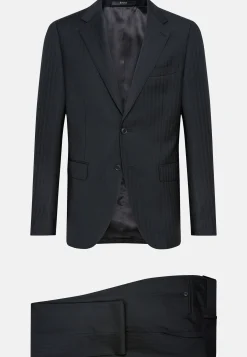 Boggi Milano Costume À Chevrons En Pure Laine