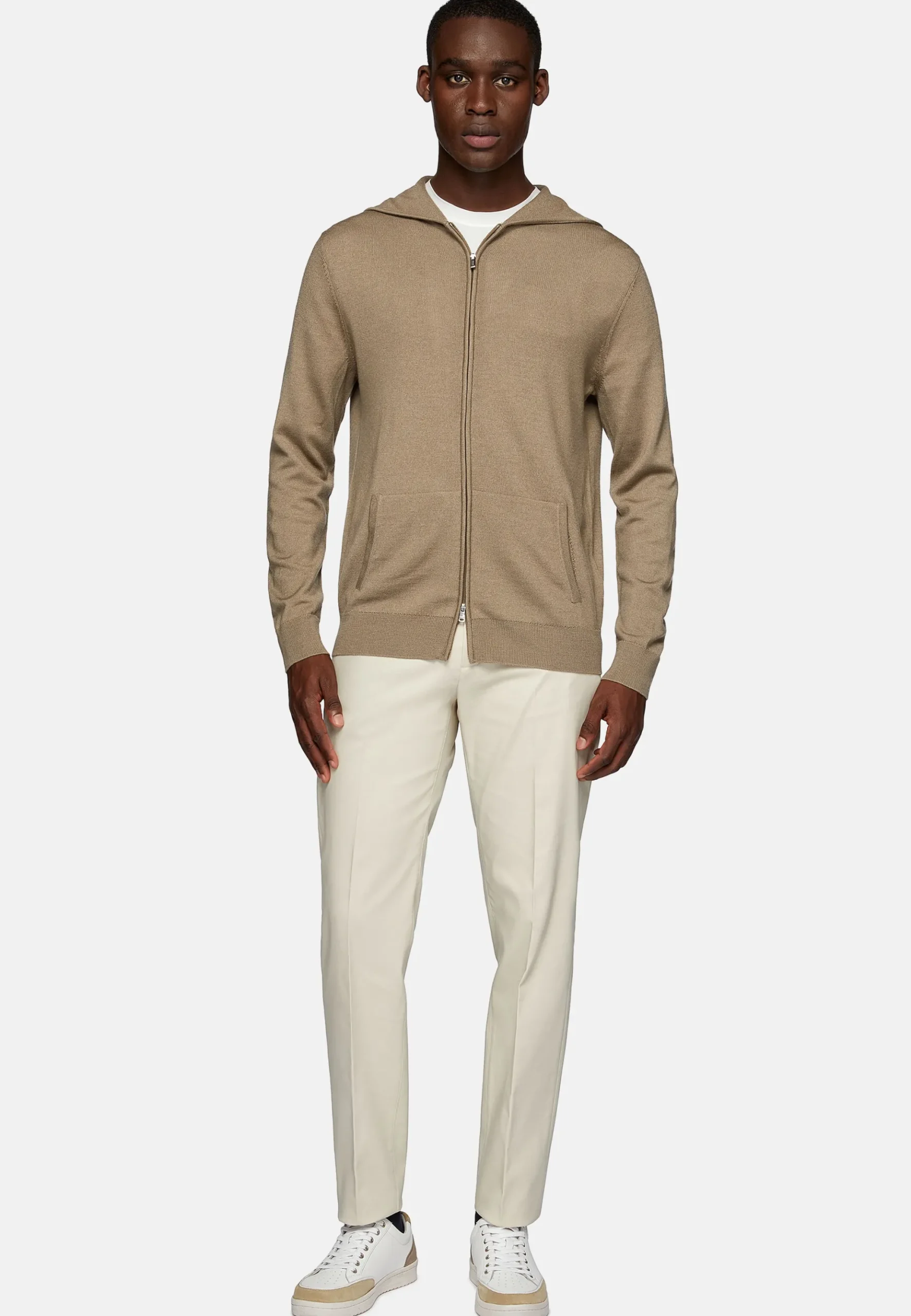 Boggi Milano Gilet à Capuche En Laine Mérinos