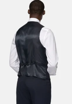 Boggi Milano Gilet En Sergé De Laine Extensible